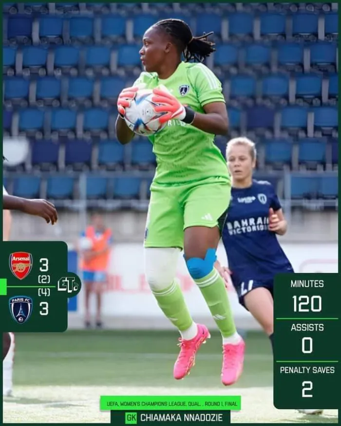 Chiamaka Nnadozie's Penalty Save Qualifies Paris FC Against Arsenal