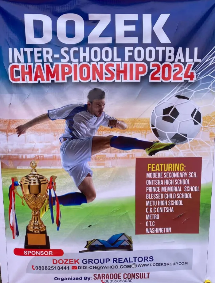 Onitsha High School and Metropolitan College tops Various Groups as Dozek Inter School Football Championship Enters Semifinal Stage