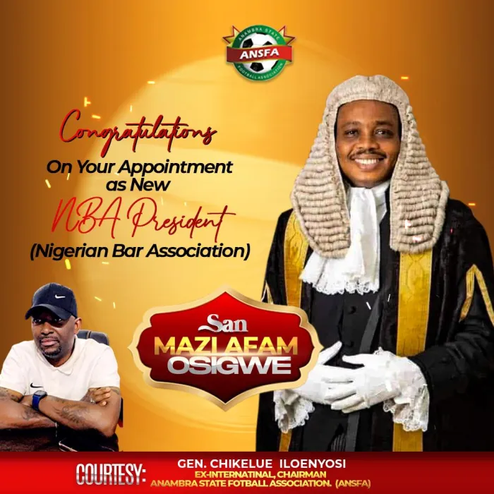 Iloenyosi Felicitates With Afam Osigwe Over Election As NBA President