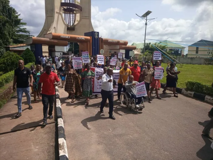 JAC of NASU/SSANU UNIZIK Chapter Protests Poor Condition of Service, Threatens Indefinite Industrial Action
