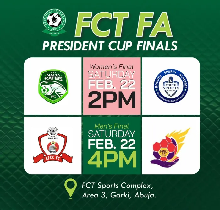 FCT President Cup Reaches Climax as EFCC FC and FWC FC Set to Clash in Final