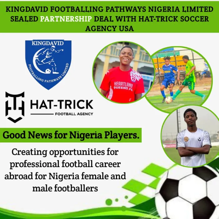KingDavid Footballing Pathways Seals Partnership Deal with USA Based Hat-Trick Soccer Agency