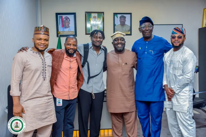 NSC DG Hon. Bukola Olopade Receives Ex-Super Eagles Star Obafemi Martins, Urges Young Players to Emulate His Patriotism