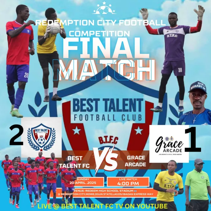 Best Talent FC emerge Champions of Redemption City Football Tournament Beat Grace Arcade 2-1