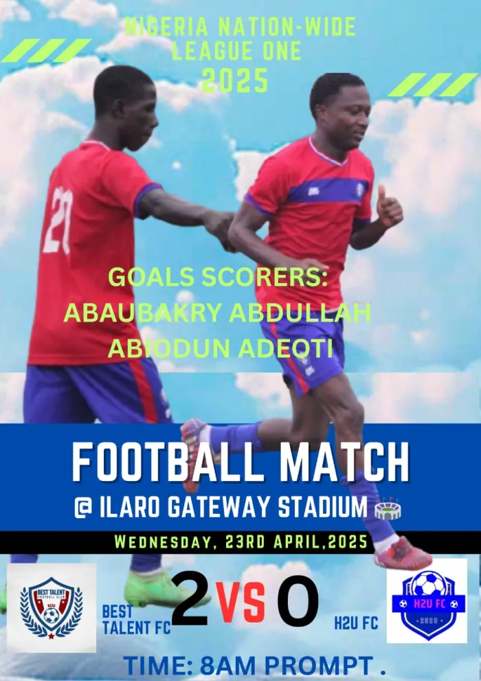 NLO 2025: Best Talent Maintain Unbeaten Streak Beat H2U FC 2-0 In League Opener