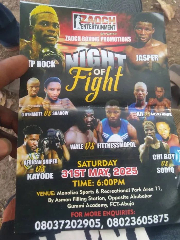 Zaoch Boxing Promotion Set to Host Major Tournament in Abuja on May 31