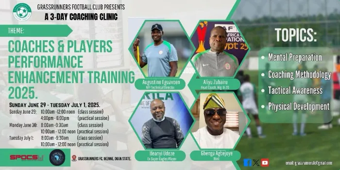 Grassrunners FC Organizes Three -Day Coaching Clinic