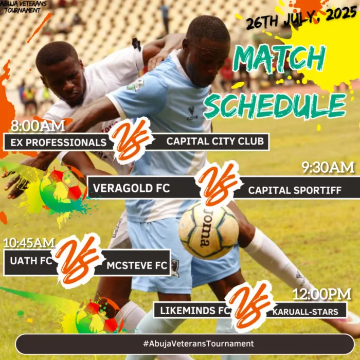 MC Steve, Capital Sportiff, and UATH Battle for Last Round of 16 Spot as Abuja Veterans Tournament Group Stage Nears Climax