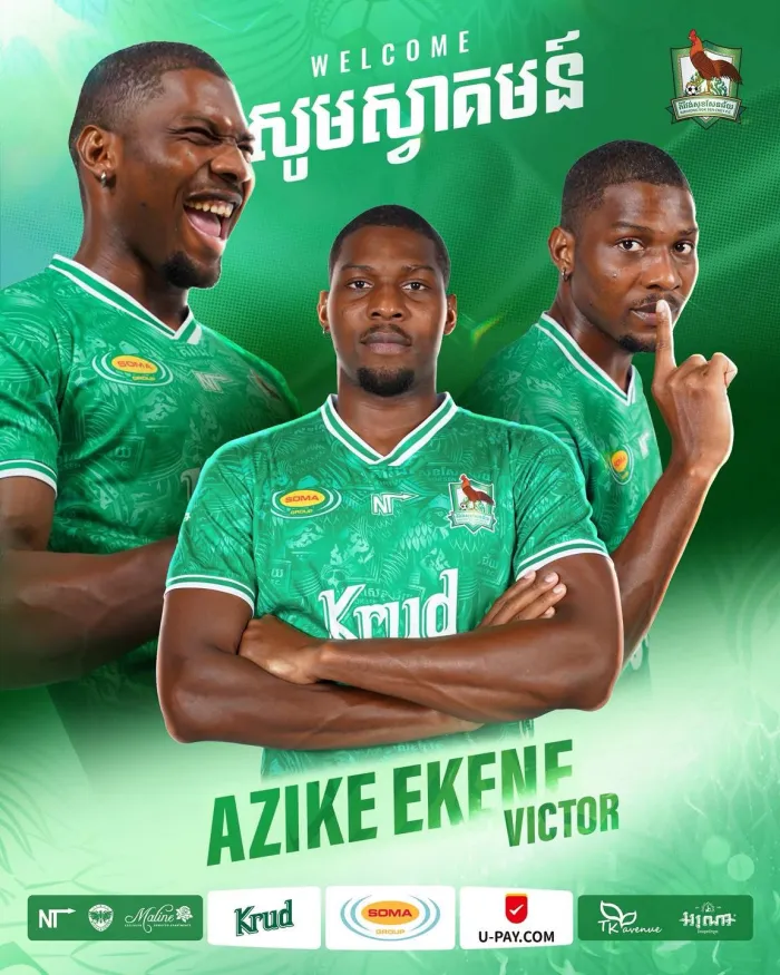 Nigerian Forward Ekene Victor Azike Joins Kirivong Sok Sen Chey for New Season