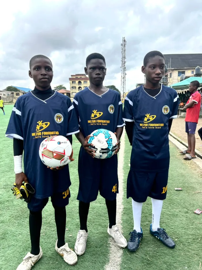 Super Falcons Star Ihezuo Donates Jerseys, Balls To Ajegunle United Sporting Club