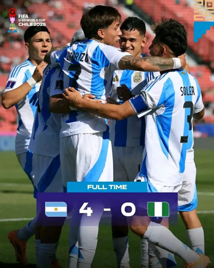 FIFAU20WC: Nigeria, South Africa Booted out in Round of 16 Games! …Nigeria lost to Argentina 0-4; South Africa lost to Colombia 1-3.