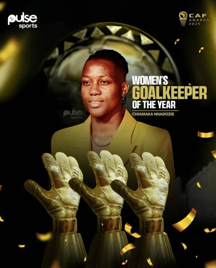 CAF2025AWARD: Nigeria’s Chiamaka Scores Hat-trick Winning African Goalkeeper Trophy Straight 3rd Time.  …Africa’s ten Times Champions, Super Falcons Still Africa’s Best Female Team