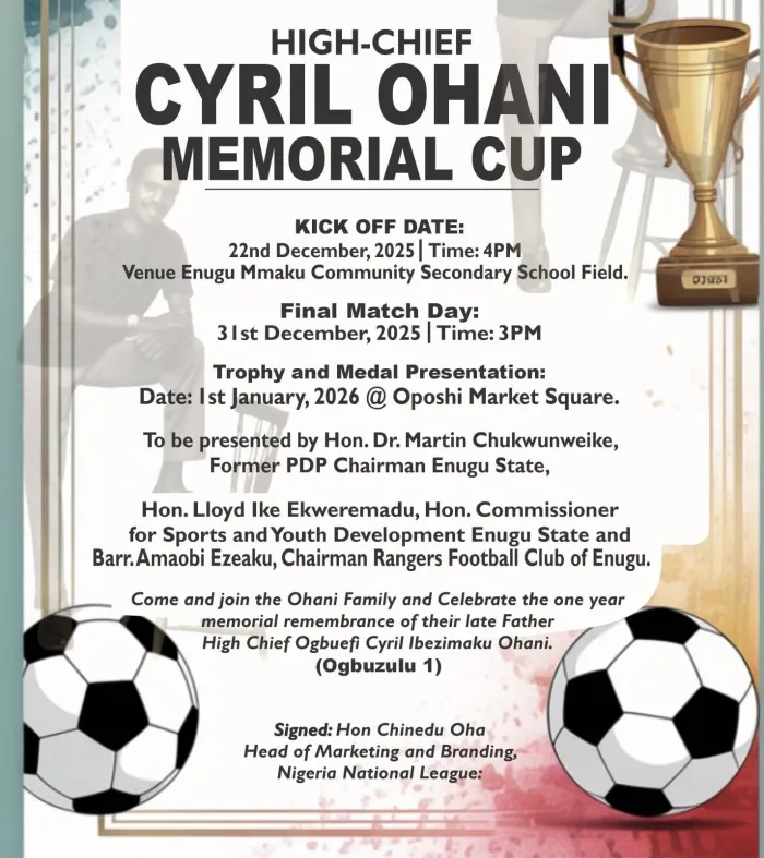 Late High Chief Cyril Ohani Memorial Cup Kicks Off December 22