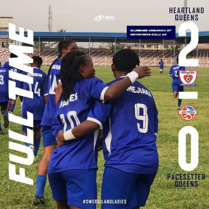 Heartland Queens Overpower Ibom Angels 2–0 to Rise in NWFL Premiership