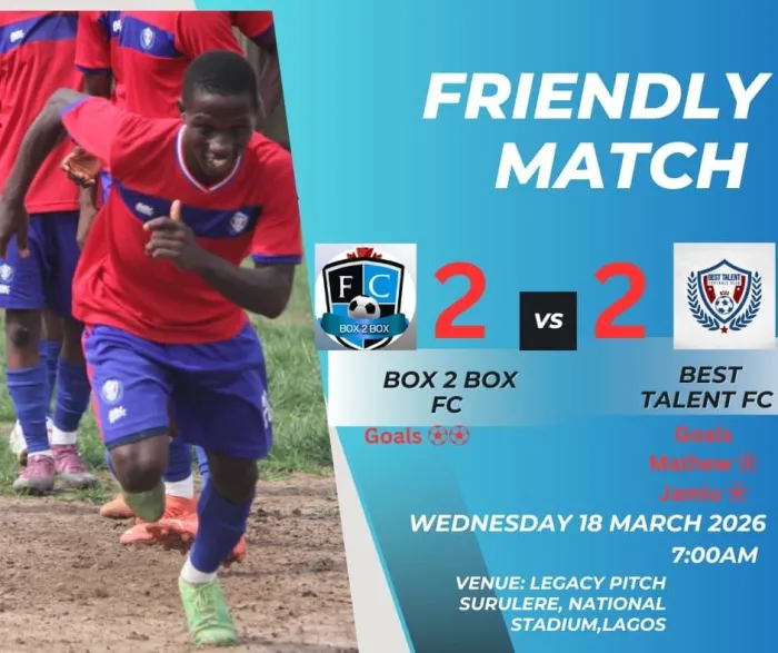 *A competitive balance at Legacy Pitch as Best Talent/Box 2 Box Settle for Draw*