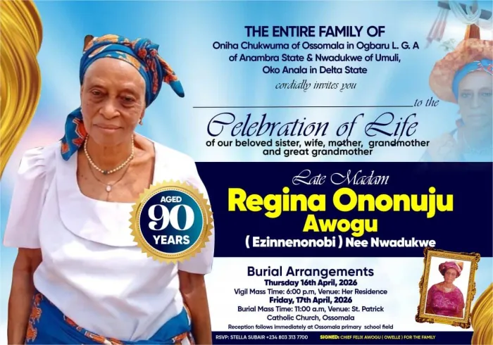 Veteran Sports Broadcaster Felix Awogu Buries Late Mum In April