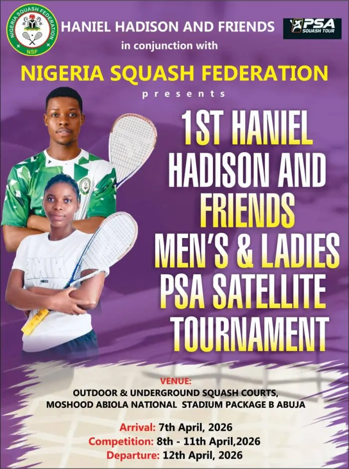 ₦500,000  Up for Grabs as Hadison PSA Tournament Serves Off in Abuja