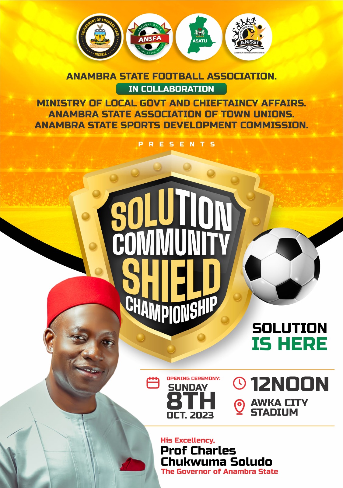 Organisers Reveal N3.5m Prize Money In Maiden Solution Community Shield Football Championship