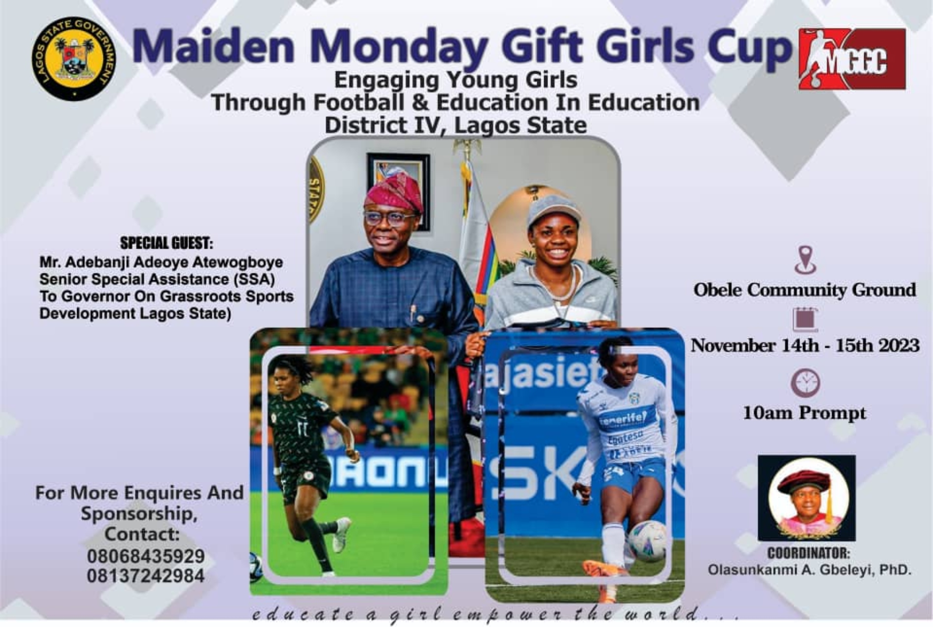 8 Schools Vie for Glory in Maiden Monday Gift Girls Cup in Lagos