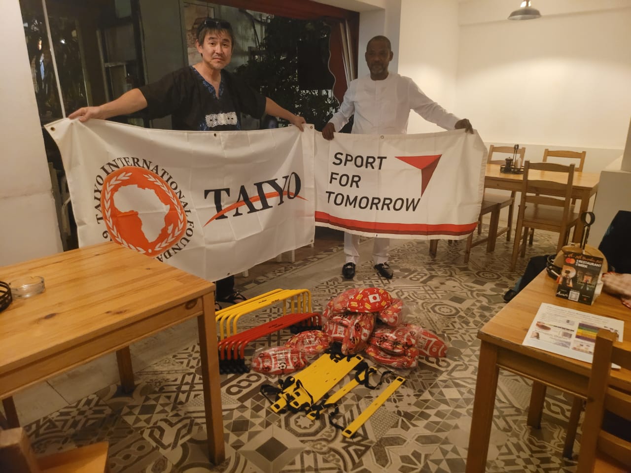 Taiyo International Foundation Provides NRFF with Balls, Training Ladders, and Bags