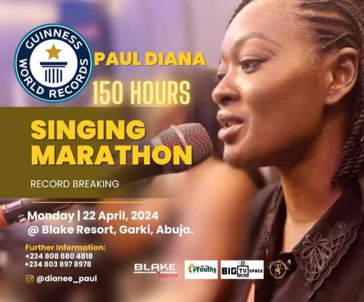 World Guiness Book of Records' Abuja to Host Ultimate Singing Marathon on April 22