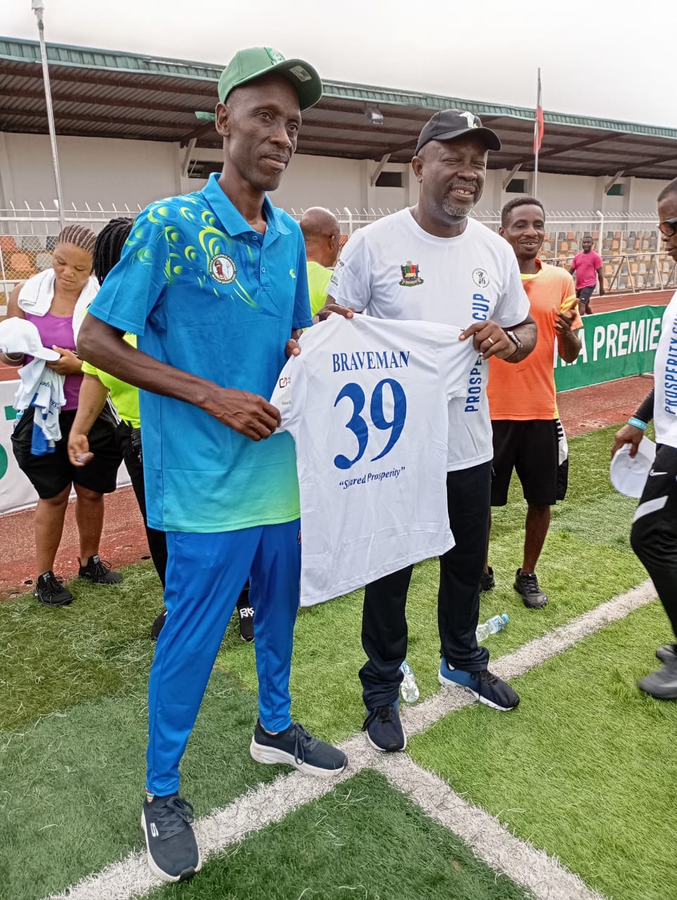 Bayelsa Head of Service, Permanent Secretary, Ministry of Youth and Sports Development and Director of Sports Receive Prosperity Cup Season Six Branded Jerseys