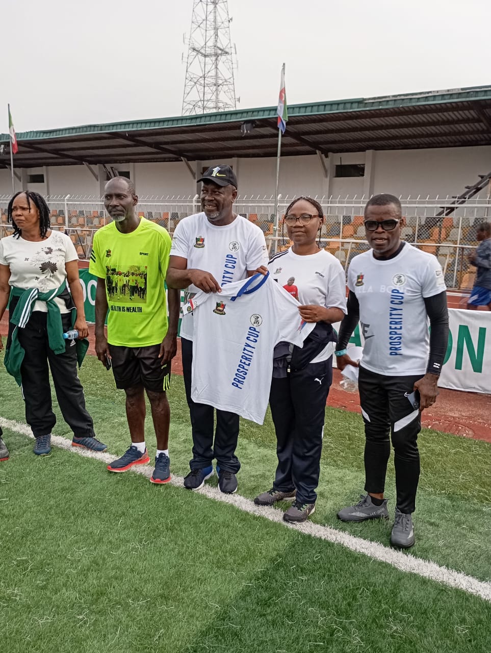Bayelsa Head of Service, Permanent Secretary, Ministry of Youth and Sports Development and Director of Sports Receive Prosperity Cup Season Six Branded Jerseys