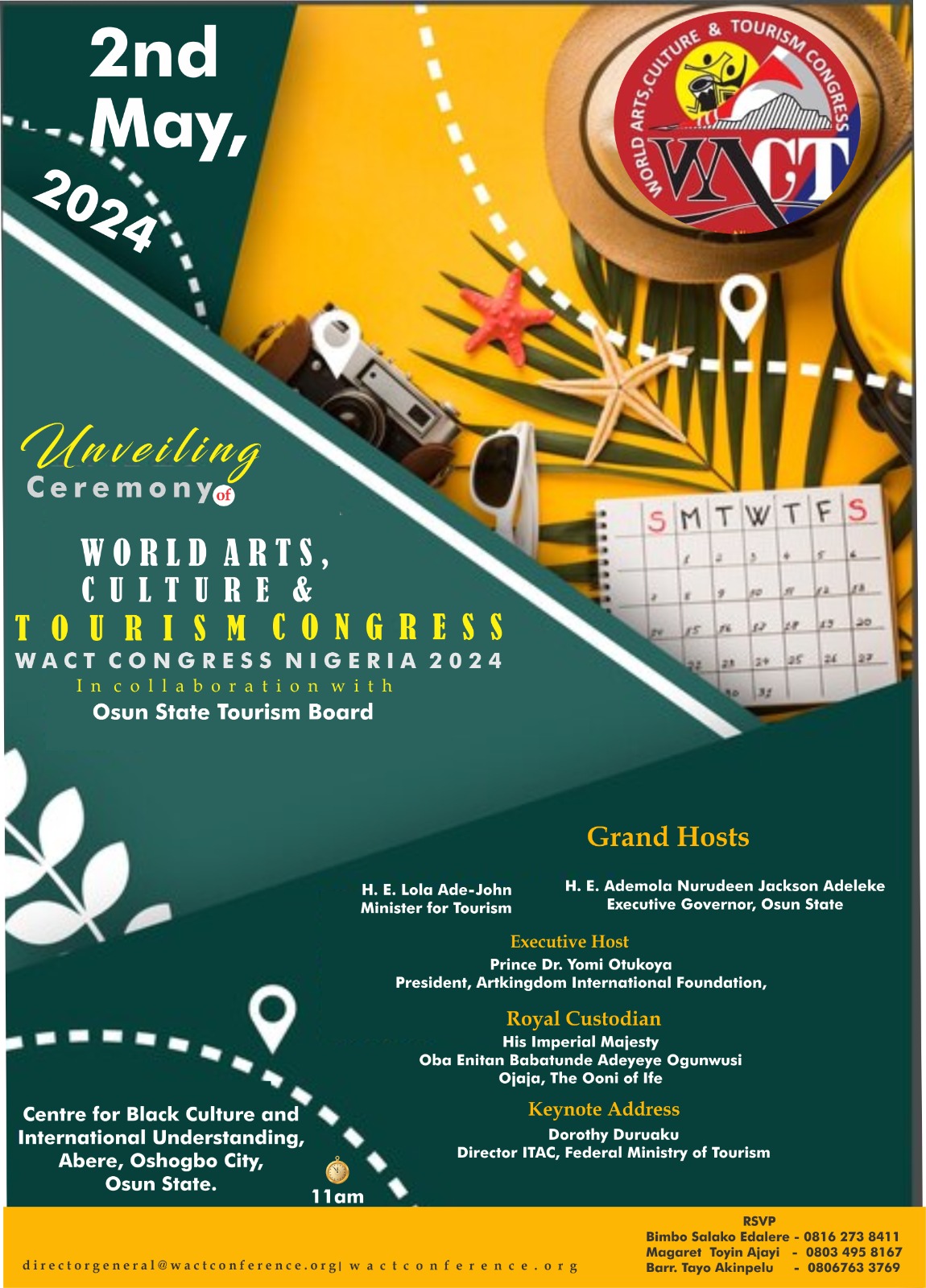 Oshogbo to host World Arts, Culture/ Tourism Congress  ..As event unveiling holds May 2