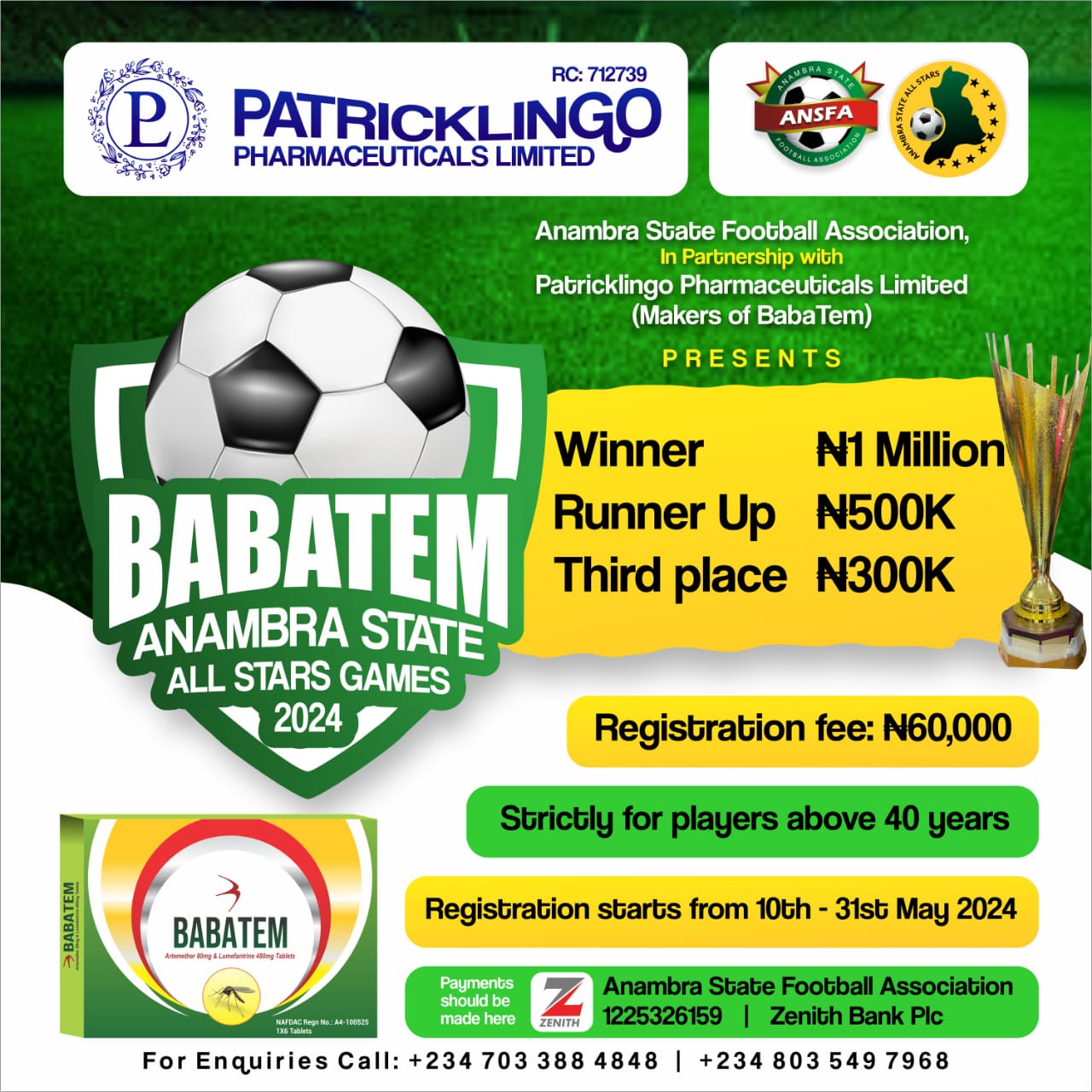 Enteries Open For 2024 Babatem/Anambra All Stars Competition As Organisers Unveil Prize Money