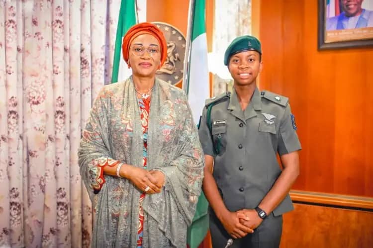 First Lady Receives First Female Army Officer Graduate of Royal Military College, Sandhust