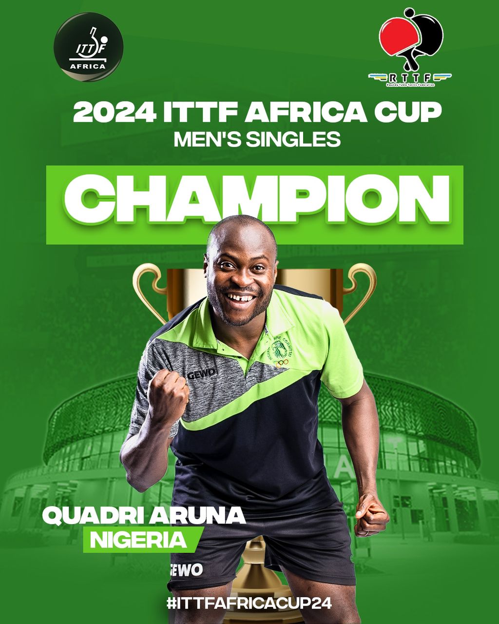 President Tinubu Congratulates Table Tennis Champion Aruna Quadri on ITTF Africa Cup Triumph