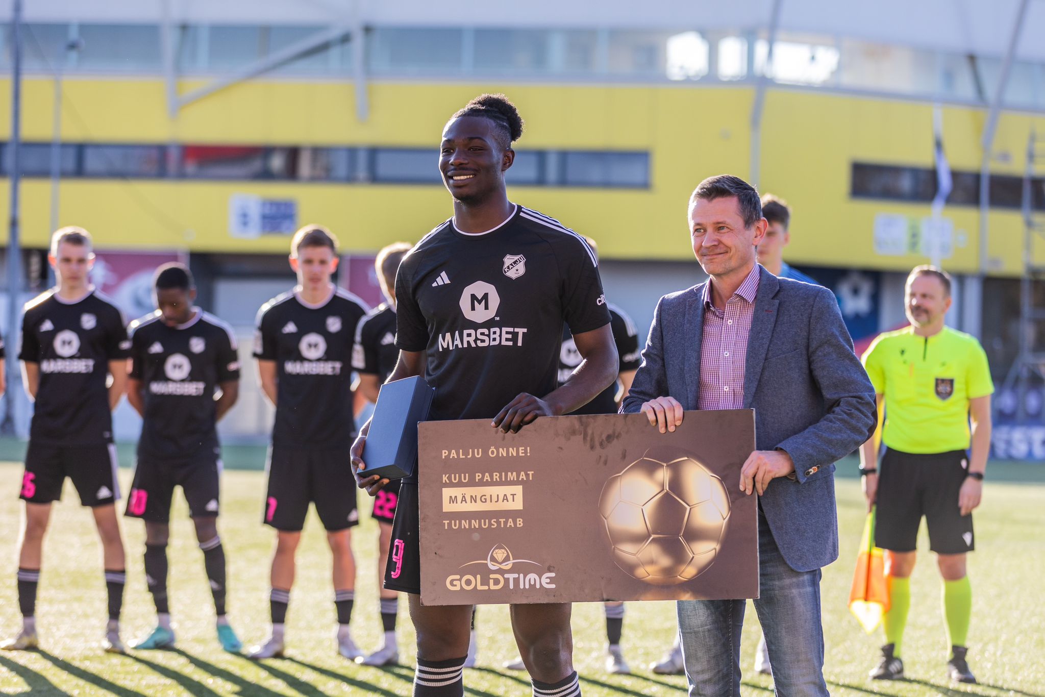 U23 Star Promise David Gets Award Plaque and Cash Reward for Player of the Month Feat