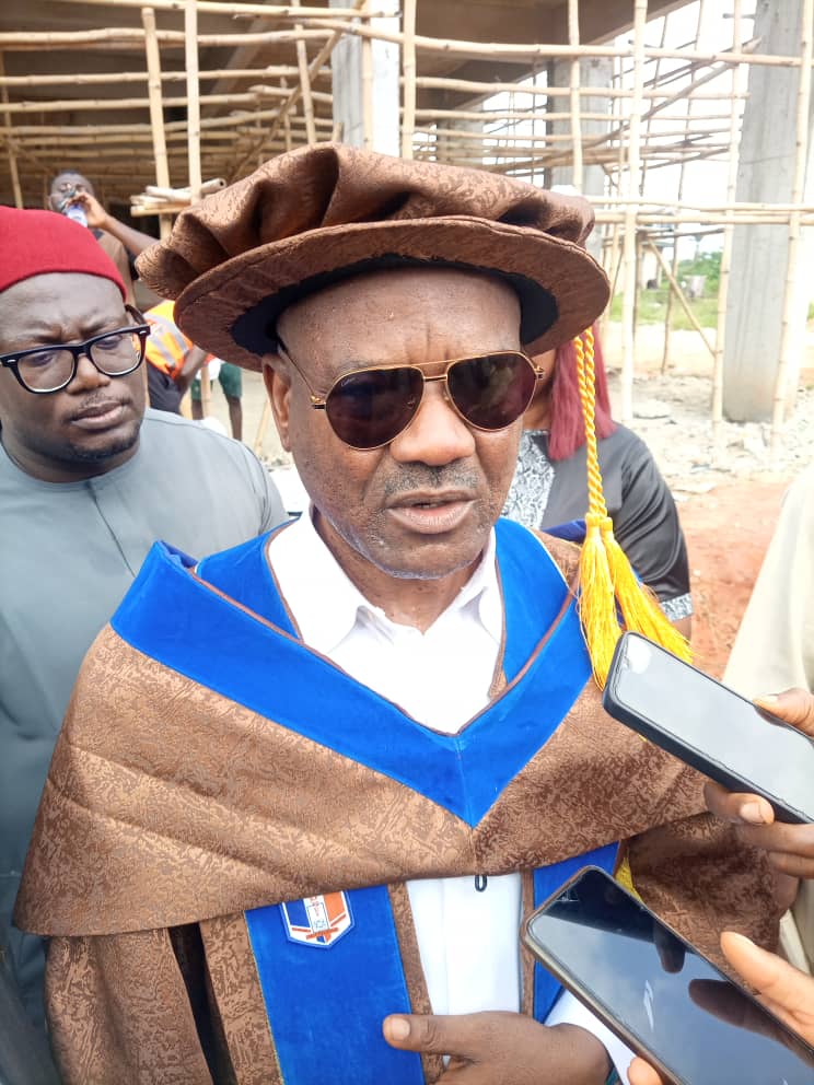 UNIZIK: CEO De Chico Investment Ltd, Chief Madubuko inspects ongoing Construction Work at Faculty of Social Sciences Auditorium