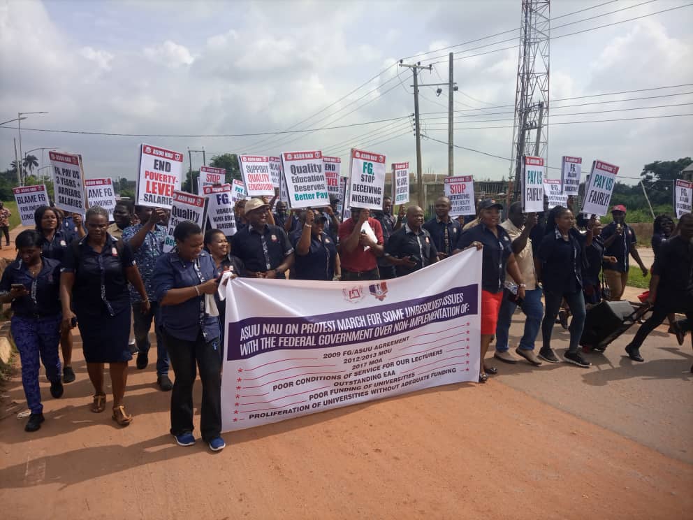 ASUU UNIZIK Chapter Protests Poor Condition of Service, Threatens Indefinite Industrial Action