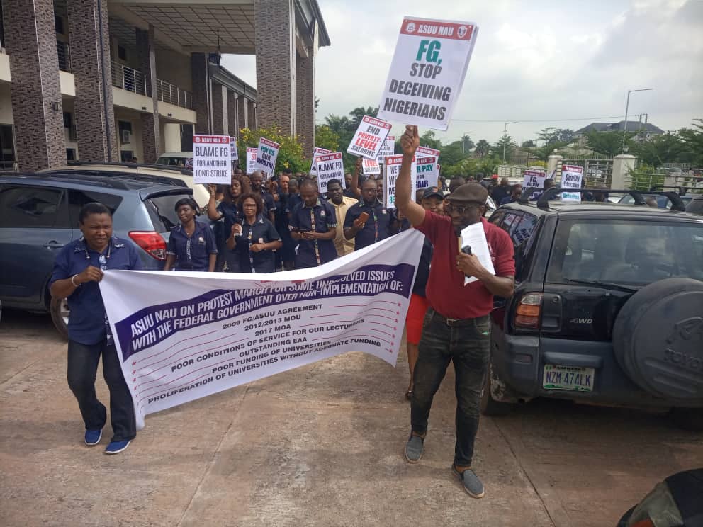 ASUU UNIZIK Chapter Protests Poor Condition of Service, Threatens Indefinite Industrial Action