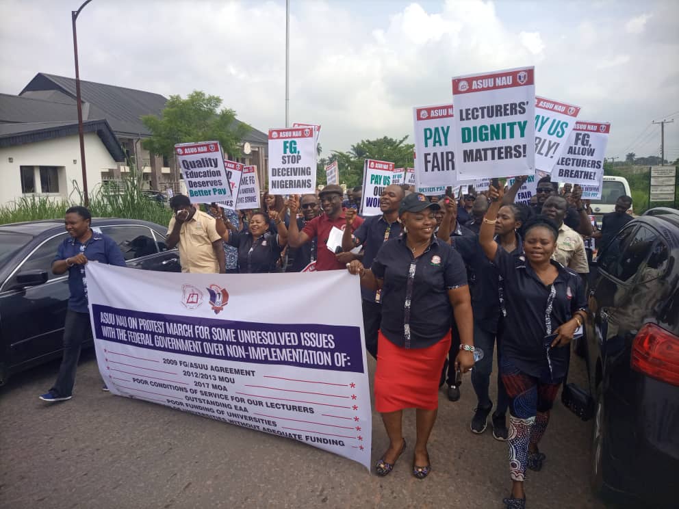 ASUU UNIZIK Chapter Protests Poor Condition of Service, Threatens Indefinite Industrial Action