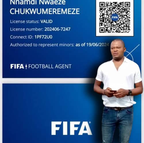 History Maker Mudi Nwaeze Becomes First Ebonyi Born FIFA Licensed Agent.