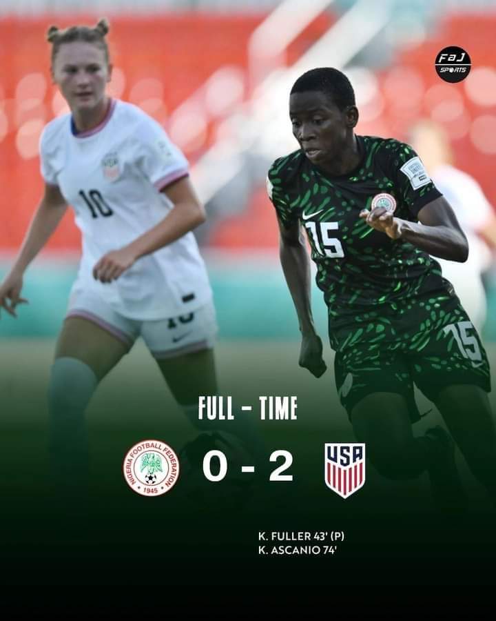 Dominic2024: Flamingos of Nigeria Slump to Yanks of USA 0-2 in the quarterfinals. …USA to Tackle North Korea/Poland Winner on Wednesday.