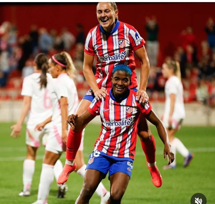 Rasheedat Ajibade's Scintillating Form Continues as Atletico Madrid Thrash Madrid CFF