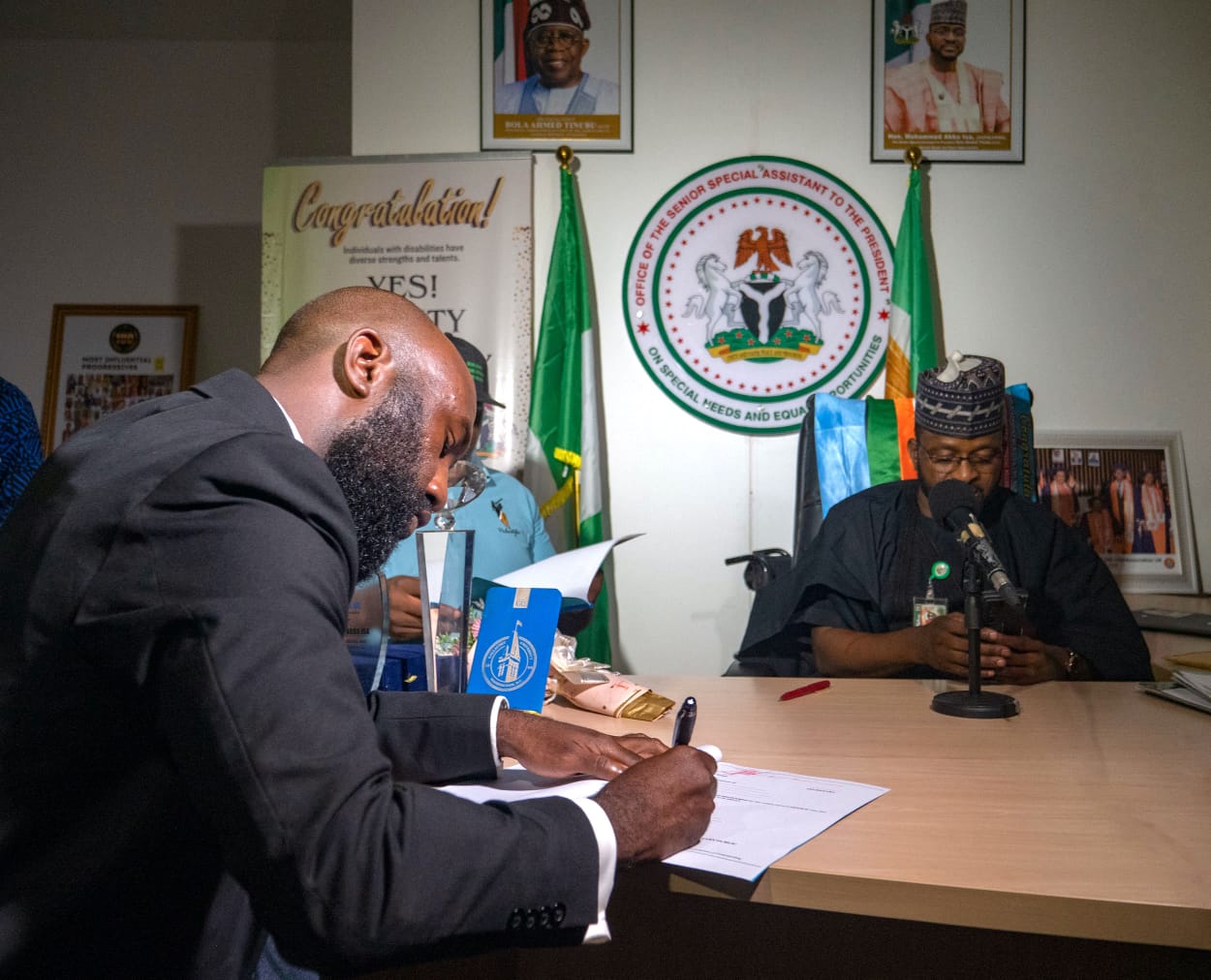 FG, African Unconquered Foundation Sign MOU for Training, Skill Acquisition, and Empowerment of Wounded and Physically Challenged Soldiers