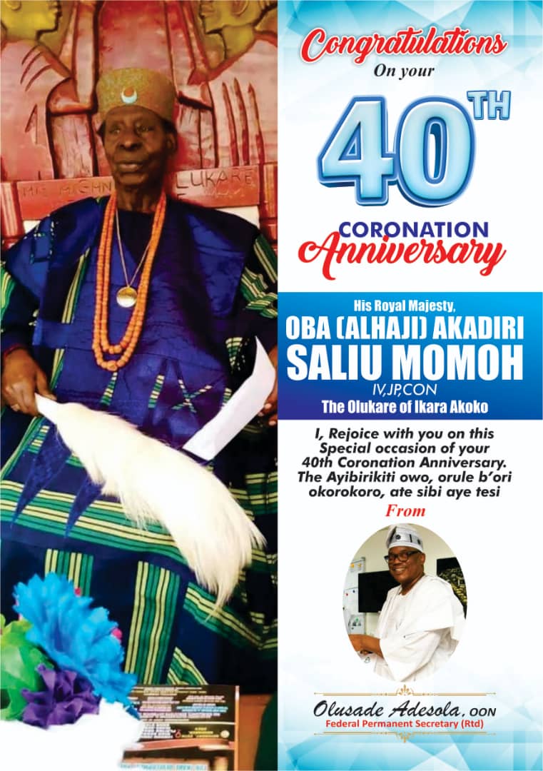 Adesola Olusade Celebrates Olukare's 40-Years of Visionary Leadership