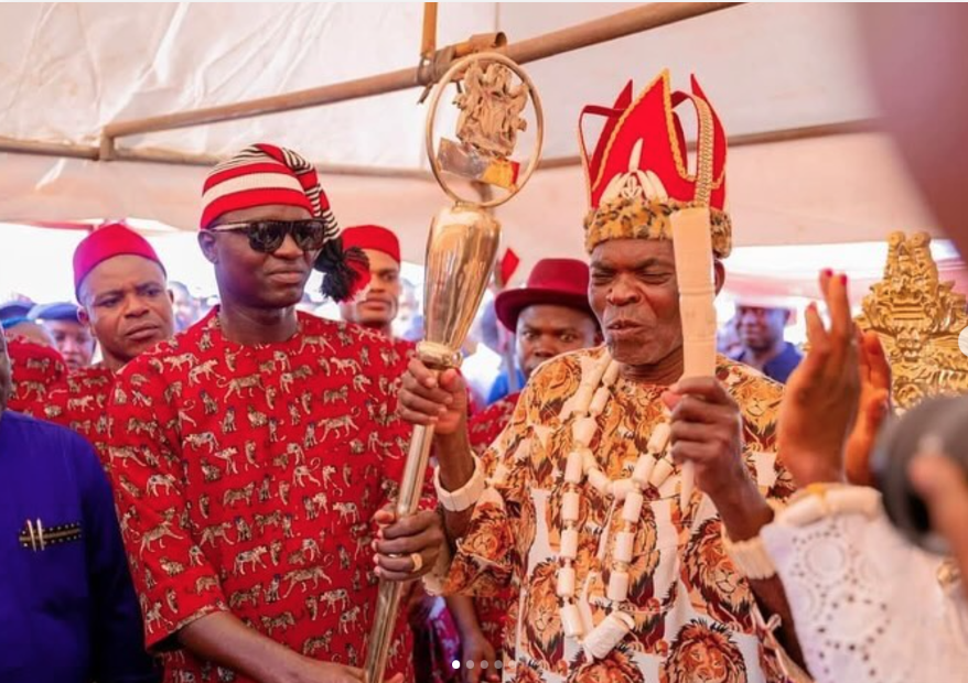 Ebonyi State Governor  Crowns His Father, Reveals Why He Married 19 Wives and 108 Children