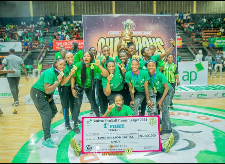 FRSC Female Handball Team Crowned Ardova Premier League Champions, Earns Continental Ticket for 2025 Africa Cup Winners Competition