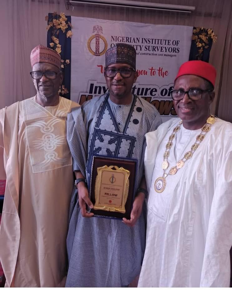 NSC DG, Bukola Olopade, Congratulates Chairman Shehu Dikko on NIQS Fellowship Award