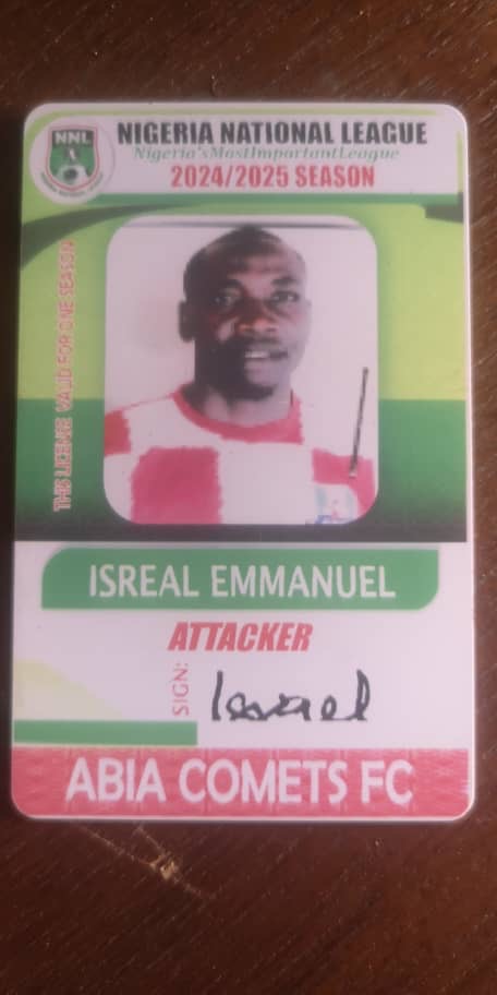 Abia Comets Declares Emmanuel Israel AWOL, Warn Against Double Registration