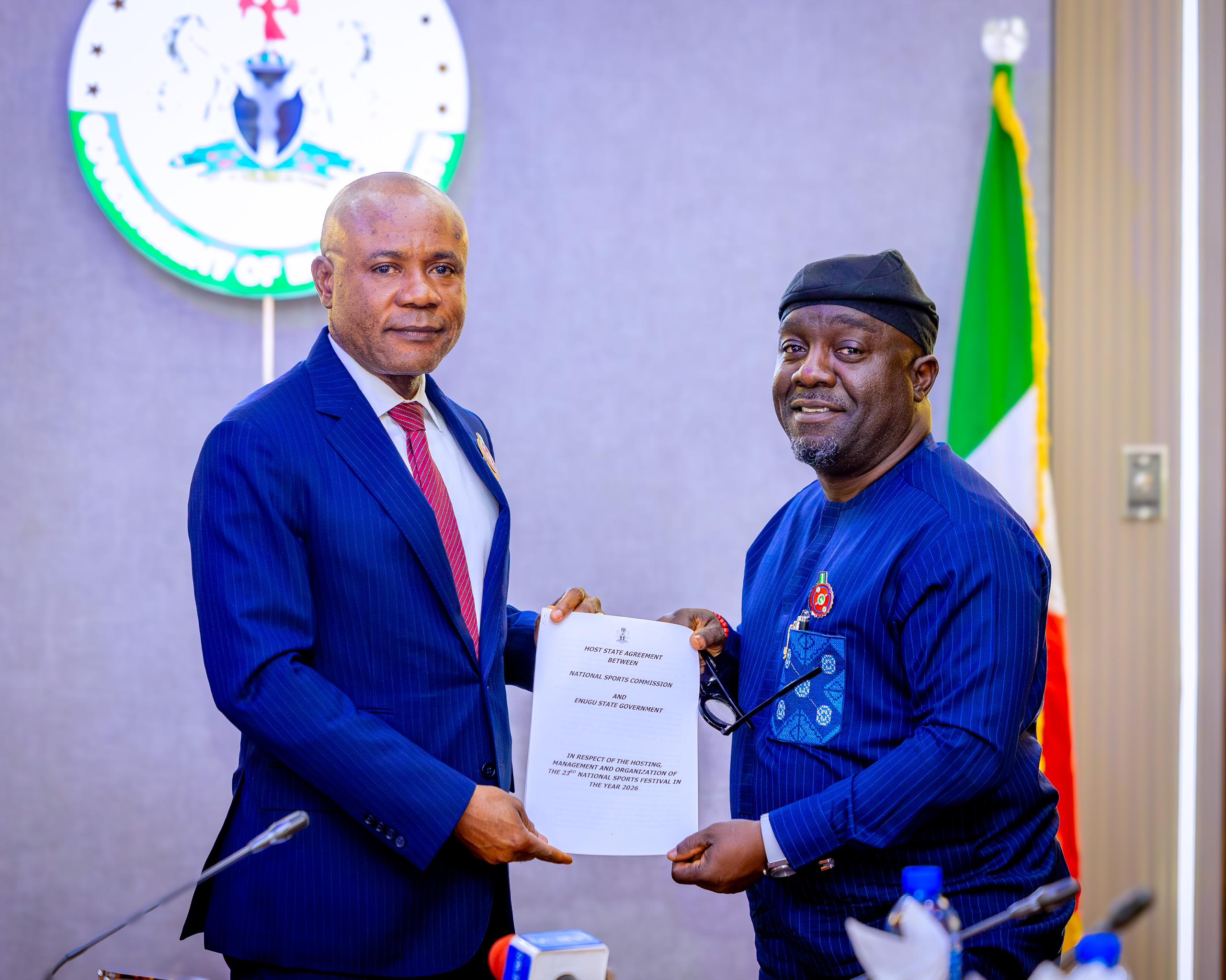 NSC Presents Official Hosting Rights Award Letter to Enugu State for 2026 National Sports Festival