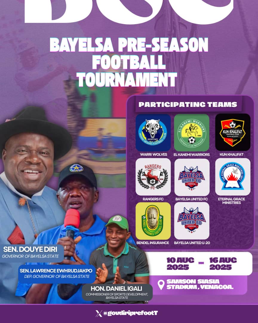 Rangers, Insurance, El-Kanemi, Kun Khalifa , Warri Wolves, Bayelsa United, Two Others For Bayelsa Preseason Tournament