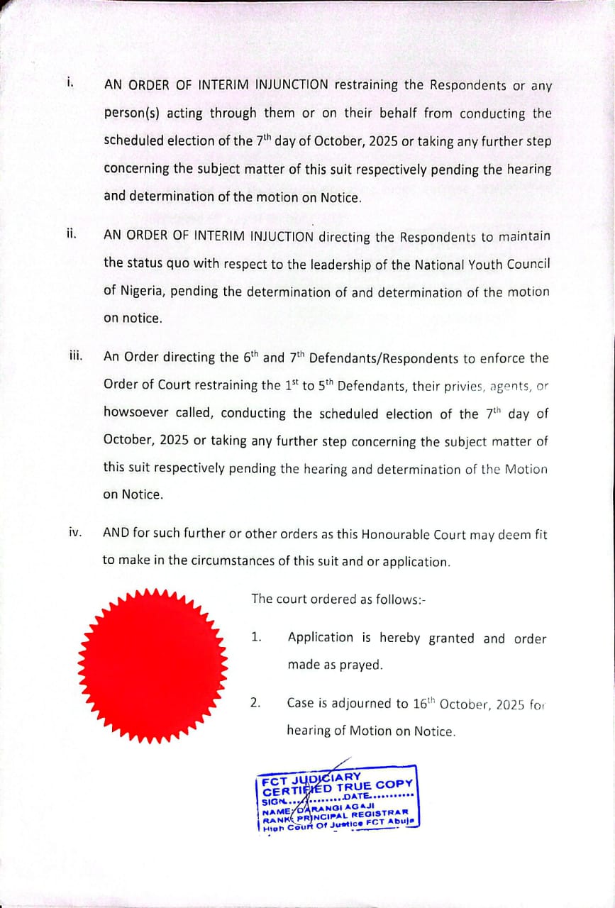 Court Halts Gbenga, Others from Conducting Parallel NYCN Election