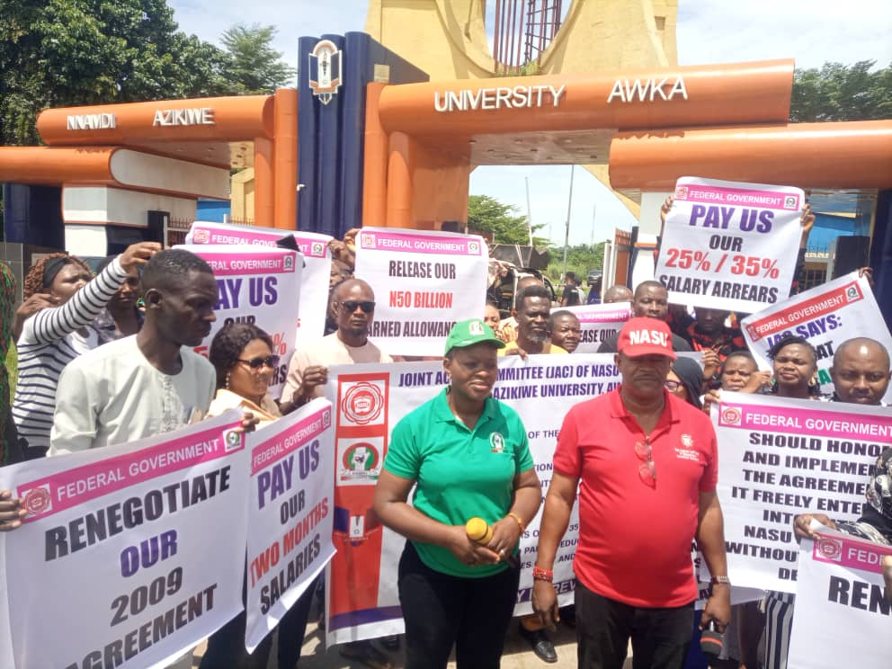 SSANU, NASU UNIZIK Chapter Protest Over FG's Negligence To Union Demands